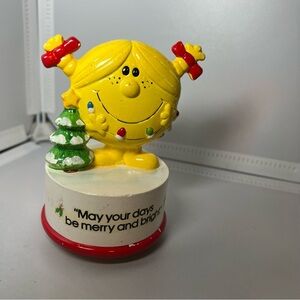 Vintage Schmid Music Box Little Miss Sunshine White Christmas